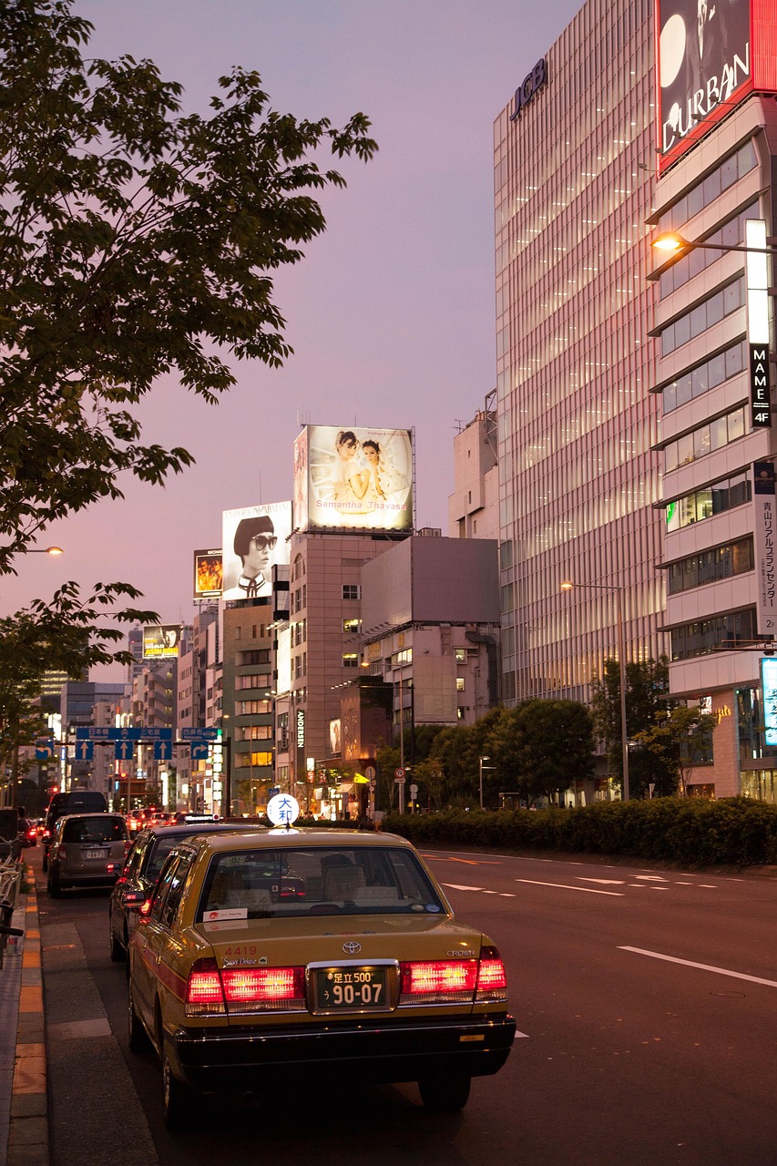 tokyo, taxi, car, travel, transportation, service, yellow, road, car wallpapers, street, night