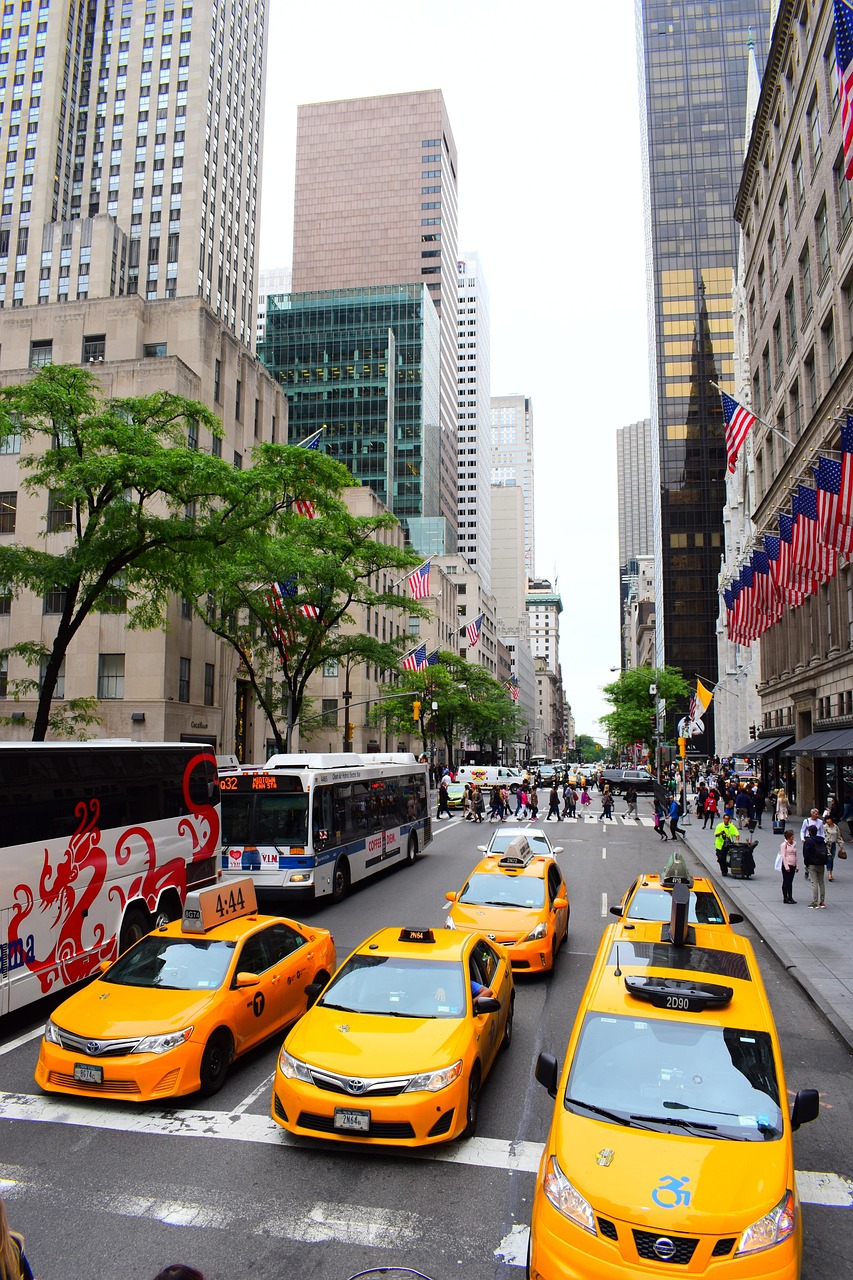 usa, nyc, taxi, america, manhattan, urban, street, new york